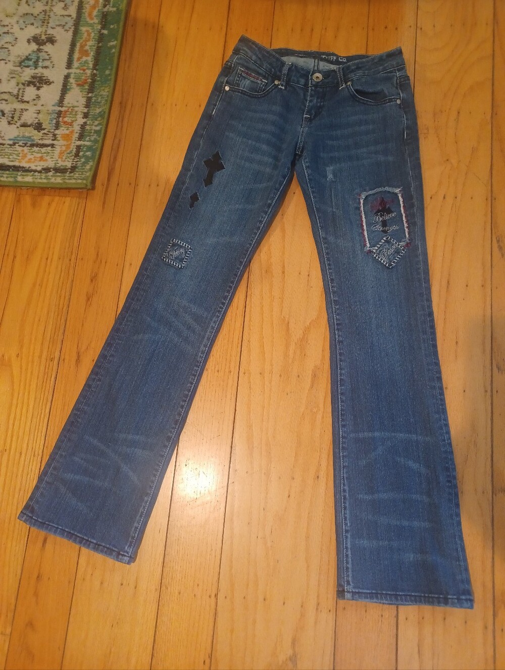 ♥️🐴🖤COWGIRL TUFF LOVE & STRENGTH BOOTCUT JEANS 27X35
